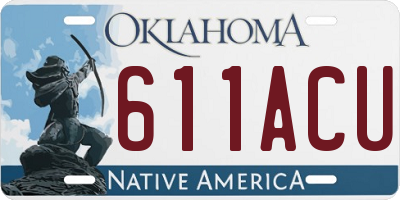 OK license plate 611ACU