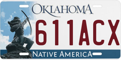 OK license plate 611ACX