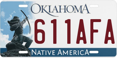 OK license plate 611AFA