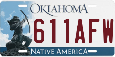 OK license plate 611AFW