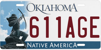 OK license plate 611AGE
