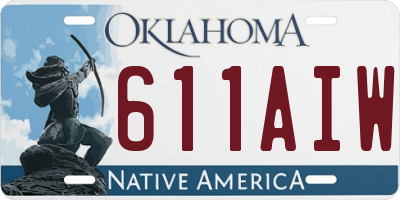 OK license plate 611AIW