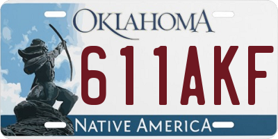 OK license plate 611AKF