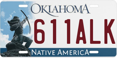 OK license plate 611ALK
