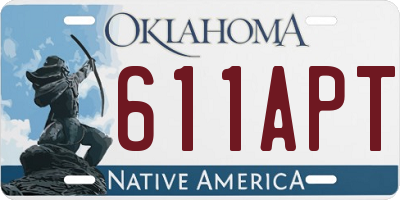 OK license plate 611APT
