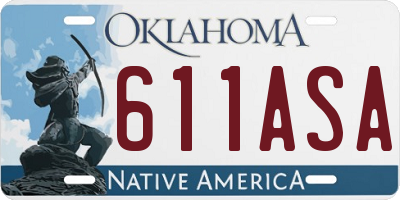 OK license plate 611ASA