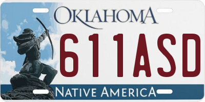 OK license plate 611ASD