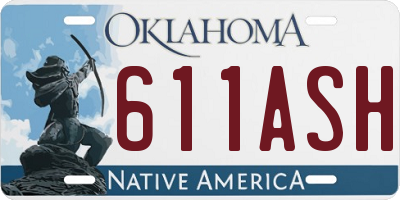 OK license plate 611ASH