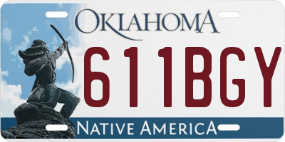 OK license plate 611BGY