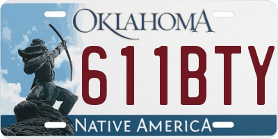 OK license plate 611BTY