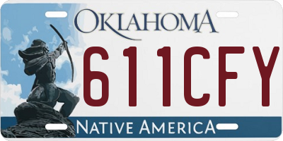 OK license plate 611CFY