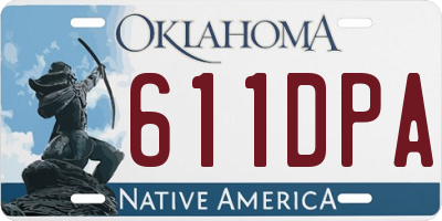 OK license plate 611DPA