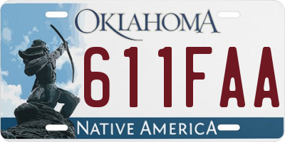 OK license plate 611FAA