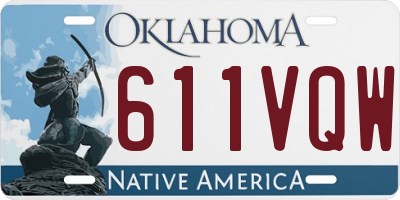 OK license plate 611VQW