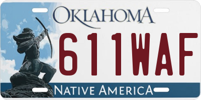 OK license plate 611WAF