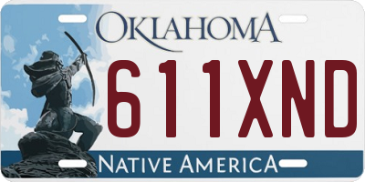 OK license plate 611XND