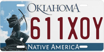 OK license plate 611XOY