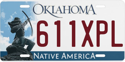OK license plate 611XPL