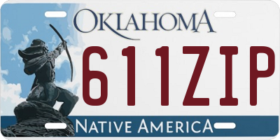 OK license plate 611ZIP