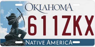 OK license plate 611ZKX