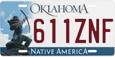 OK license plate 611ZNF