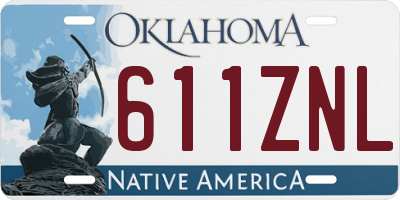OK license plate 611ZNL