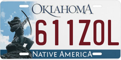 OK license plate 611ZOL