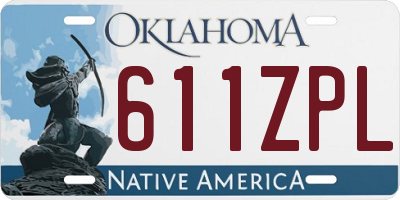 OK license plate 611ZPL