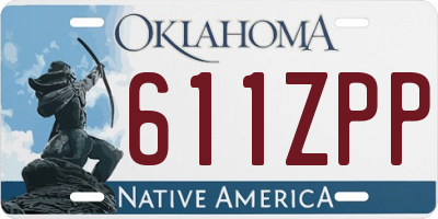 OK license plate 611ZPP