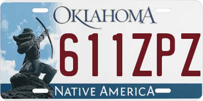 OK license plate 611ZPZ