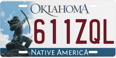 OK license plate 611ZQL