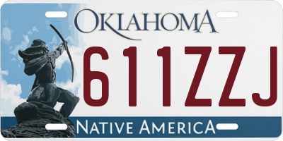 OK license plate 611ZZJ