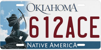 OK license plate 612ACE