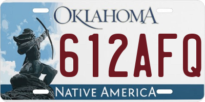 OK license plate 612AFQ