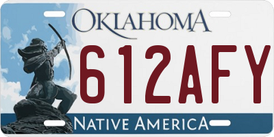 OK license plate 612AFY