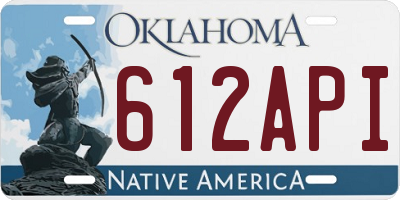 OK license plate 612API