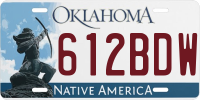 OK license plate 612BDW