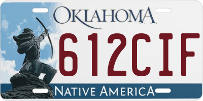 OK license plate 612CIF