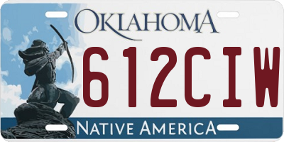 OK license plate 612CIW