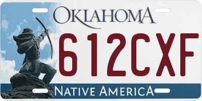 OK license plate 612CXF