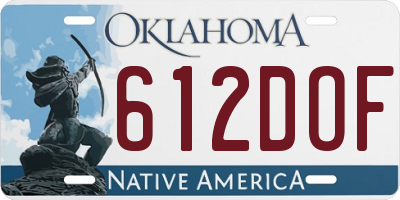 OK license plate 612DOF