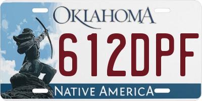 OK license plate 612DPF