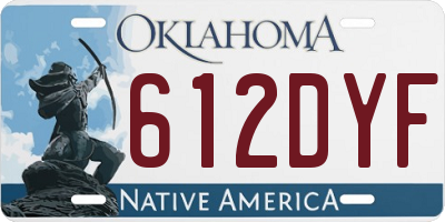 OK license plate 612DYF