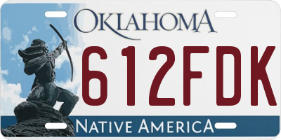 OK license plate 612FDK