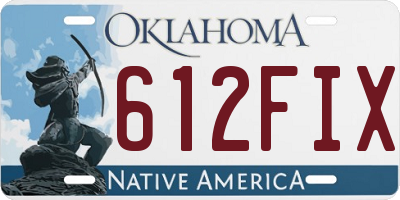 OK license plate 612FIX