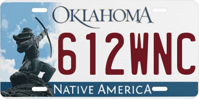 OK license plate 612WNC