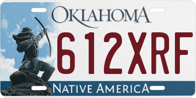 OK license plate 612XRF