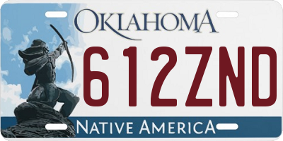 OK license plate 612ZND