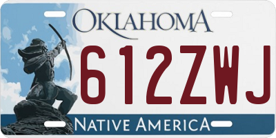 OK license plate 612ZWJ