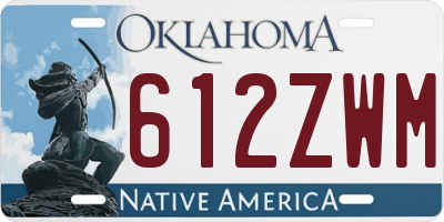 OK license plate 612ZWM